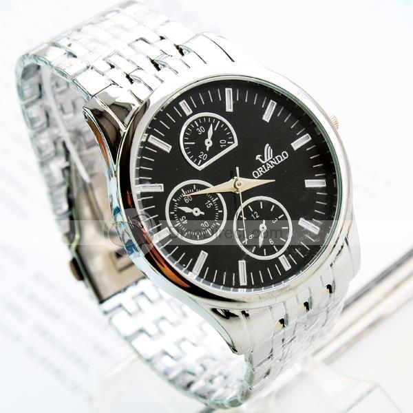 Doclin Adjustable Steel Band Round Dial Wrist Men Watch